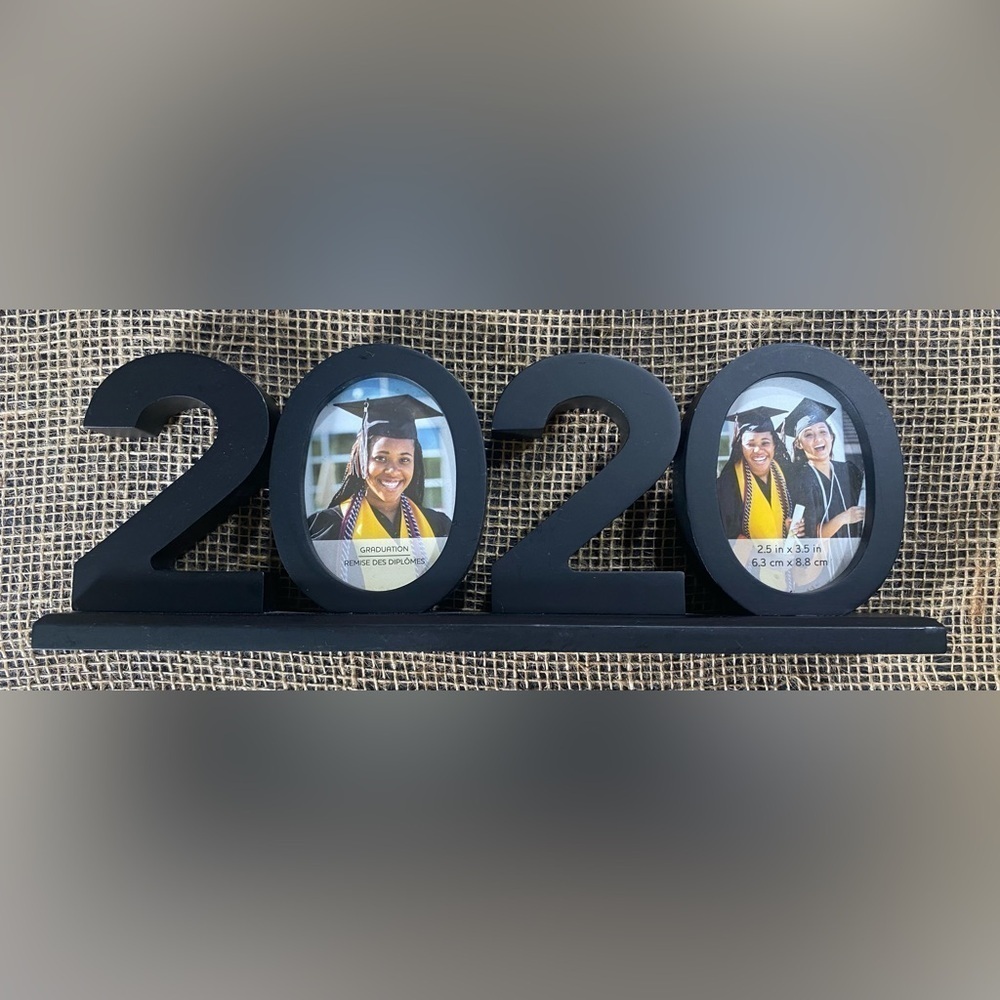 2020 Frame Black Holds 2 2.5”x3.5” Pictures Measures 4.25”Hx12.25”Wx1.75”D - Picture 2 of 4
